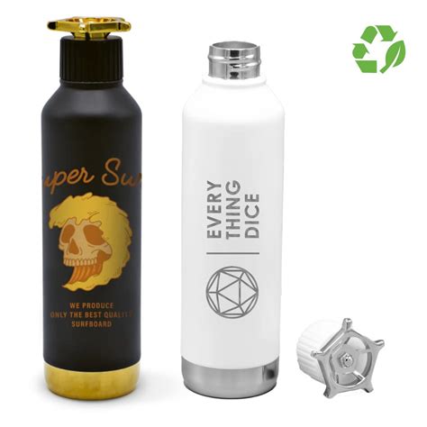 Recycled Double Wall Water Bottle With Spigot Lid One Piece Minimum