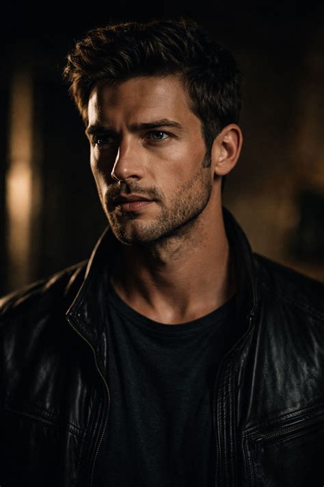 cinematic male portrait ai prompt moody film style lighting