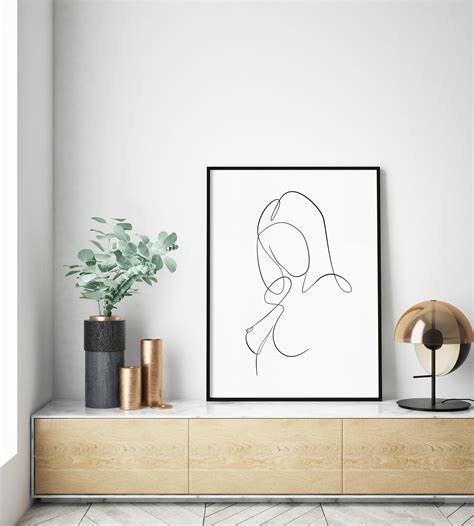 Simple Naked Woman Print Female Nude Line Drawing Minimalist Etsy Israel