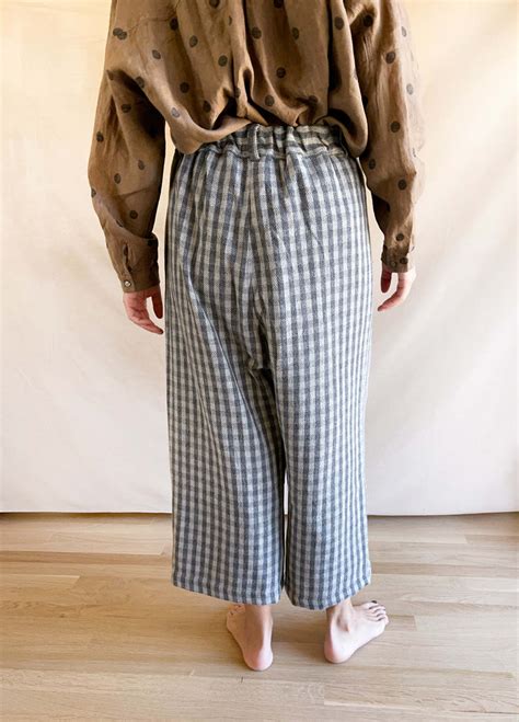 Ichi Antiquités Gingham Check Pants Gray Plaid Garmentory