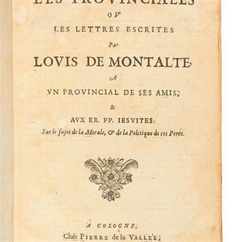 When did Blaise Pascal release The Provincial Letters?