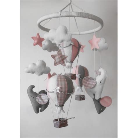Elephant Baby Mobile Hot Air Balloon Mobile Stars Mobile Ele Inspire