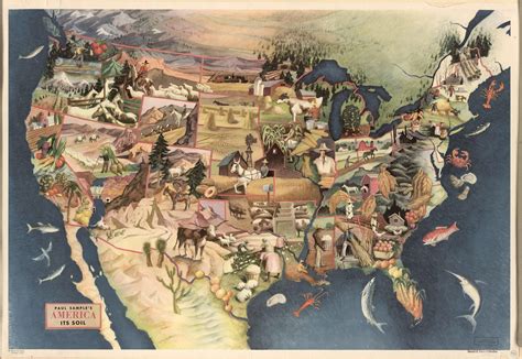 "Paul Sample's America, its soil" 1946 : r/Pictorial_Maps
