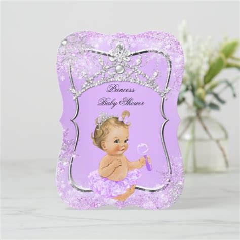Princess Baby Shower Wonderland Lilac Blonde Invitation Zazzle