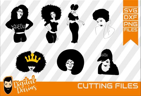 7x Black Woman Bundle Svg Afro Lady Svg Africa Queen Svg