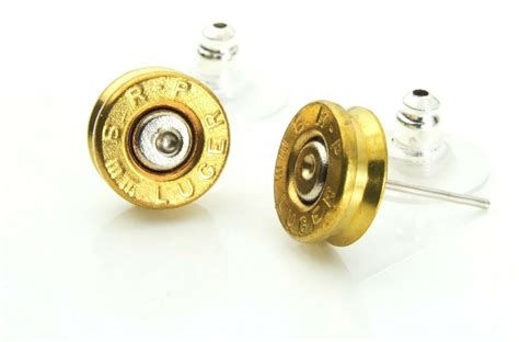 9mm Luger Bullet Earrings W Remington Peters R P Headstamp Ebay