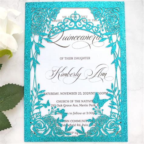 Amazon Joachuuy Pcs Laser Cut Crown Quinceanera Invitation Svg