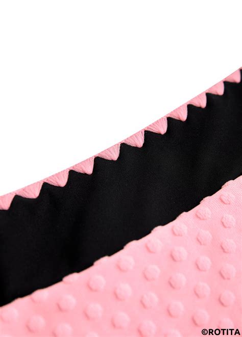 Rotita Criss Cross Pink Patchwork Bikini Set