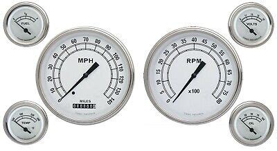Classic Instruments White Hot Series CW51SLF 6 Gauge Set Speedo Tach