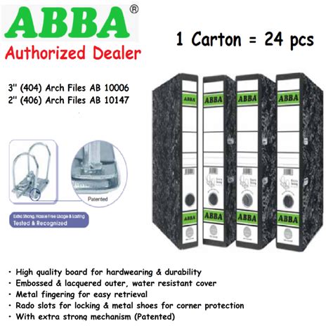 ABBA SILVER Arch File 3 Inch 404 2 Inch 406 24 Pcs Per Carton Lazada