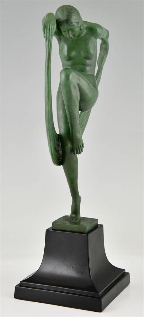 Art Deco Sculpture Folie Nude Scarf Dancer By Denis For Max Le Verrier For Sale At Stdibs