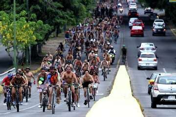Houston S Naked Bike Protest Goofy Distraction Or Serious Fun