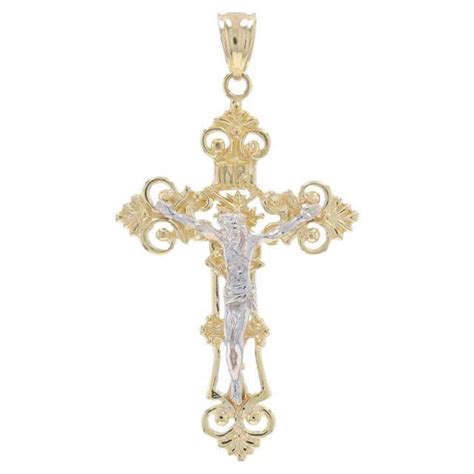 14 Karat Yellow Gold Crucifix Pendant 18539 For Sale At 1stdibs