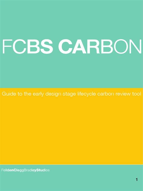 FCBS CARBON - Embodied Carbon Tool Guide Rev E | PDF | Life Cycle ...