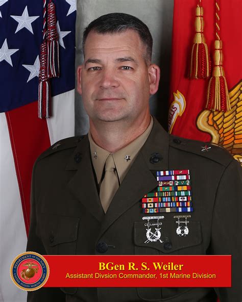 brigadier general robert  weiler st marine division biography