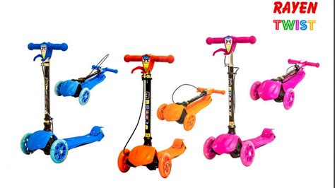 Детский трёхколёсный самокат Scooter Rayen Twist со светящимися ...