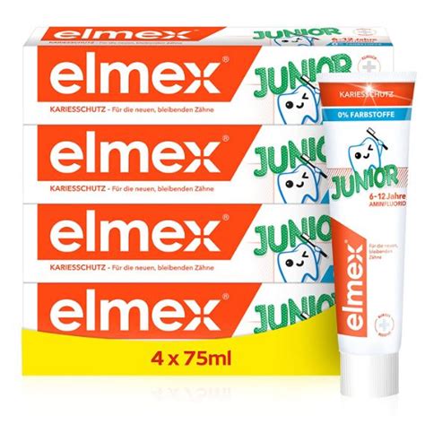 elmex Zahnpasta Junior 6 12 Jahre 4x 75ml für 11 89 statt 15 80