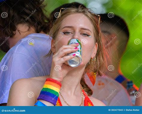 Woman At The Vienna Pride On Wiener Ringstrasse Editorial Stock Photo