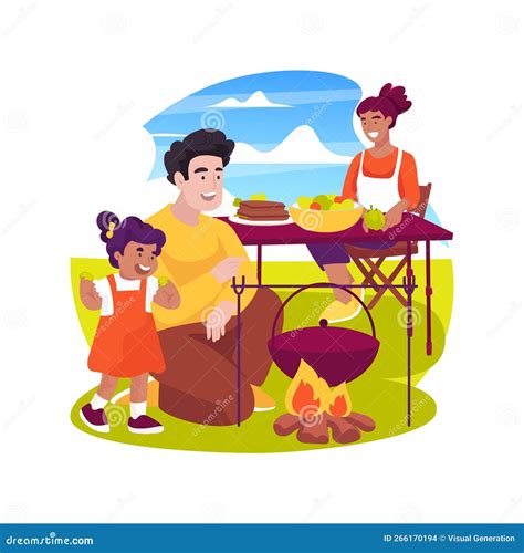 camp style cooking isolated cartoon vector illustration stock vector