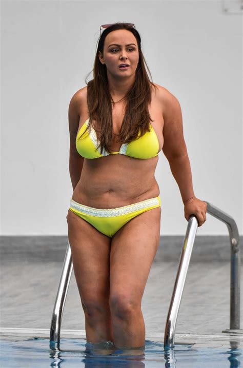 Chanelle Hayes In Yellow Bikini On The Pool In Spain GotCeleb