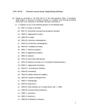 Disqualifying Criminal Offenses Fill Online Printable Fillable