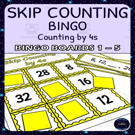 Skip Counting By 4s Bingo Boards 1 5 By Teach Simple