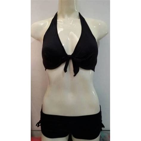 Bikini Pantai Kawat Dan Busa Warna Hitam Olah Raga Baju Olahraga Di Carousell