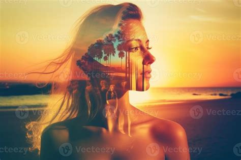 Summer Themed Double Exposure Bikini Portrait Stock Photo At Vecteezy