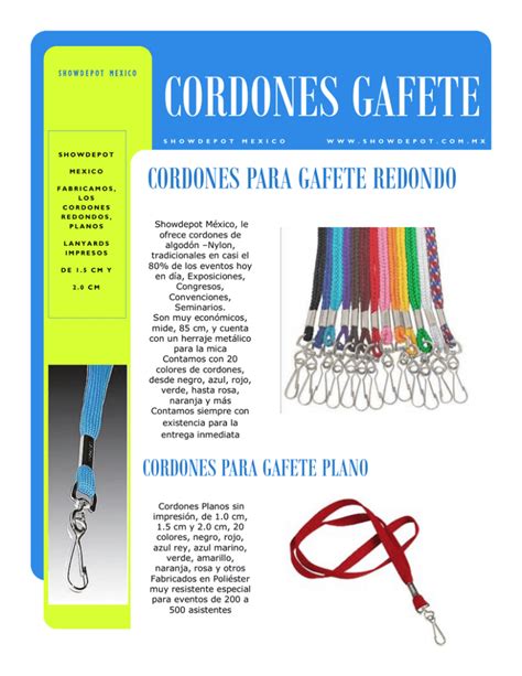 Cordones Para Gafete Redondo