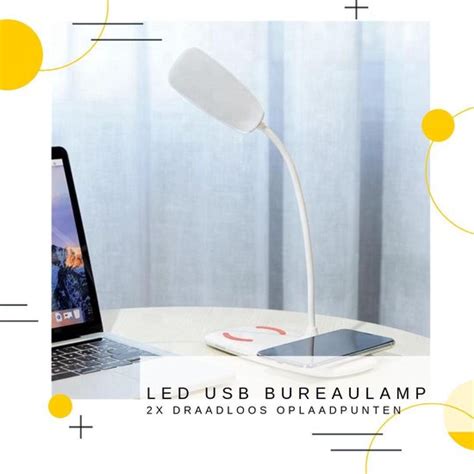 Led Bureaulamp Usb Oplaadpoort Draadloos Opladen Bol