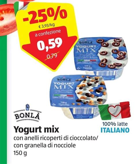 Offerta Bonlà Yogurt mix con anelli ricoperti di cioccolato con