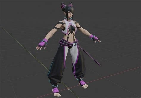 Juri SF6 3D Model Animated Rigged CGTrader