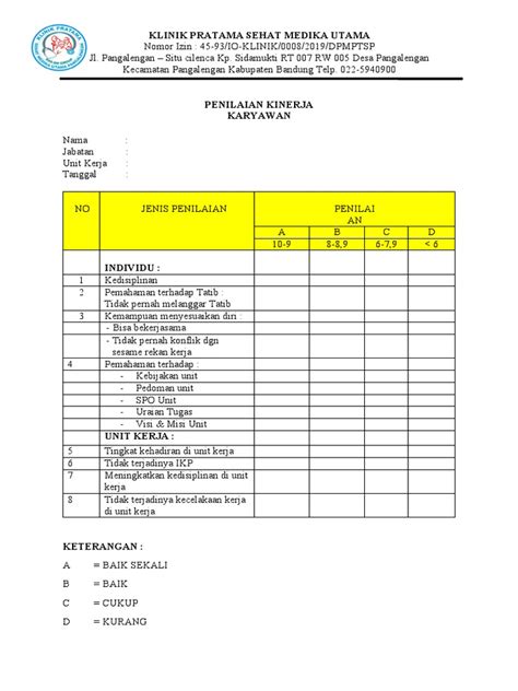 Penilaian Kinerja Karyawan Pdf