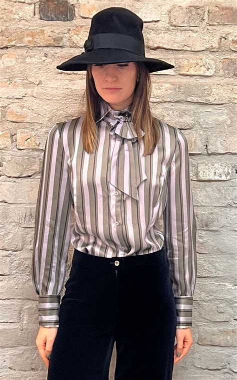 Vintage Emporio Armani Silk Pussy Bow Blouse Etsy