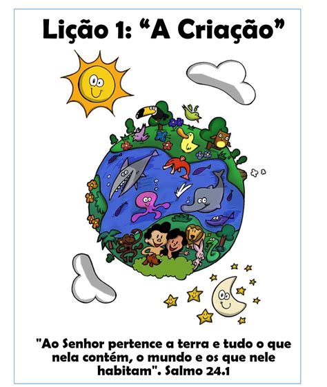 A Criação De Deus É Perfeita Versículo - Escritos da Mari para o Ministério Infantil: Lição 1 - "A Criação do Mundo"