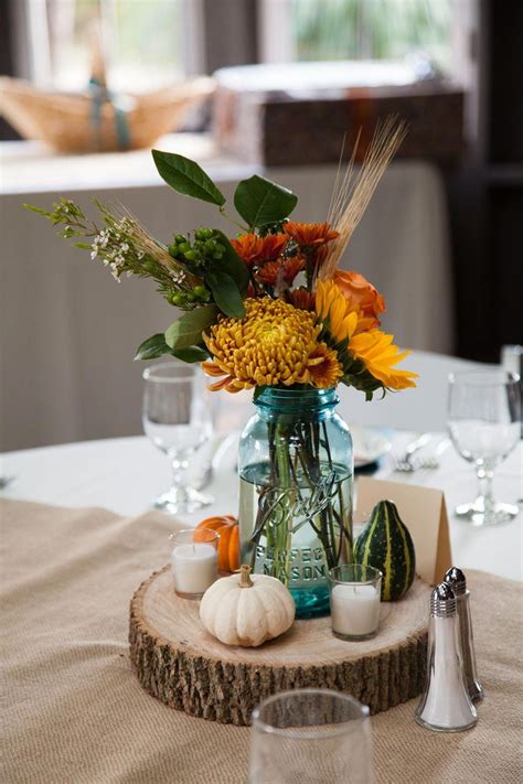 Fall Wedding Centerpieces Mason Jars Table Decorations