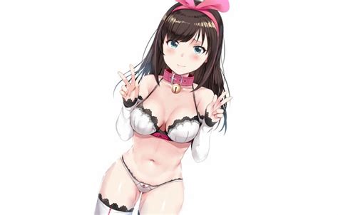 Wallpaper Girl Sexy Lingerie Pantsu Bra Cleavage Panties Thighhighs For Mobile And