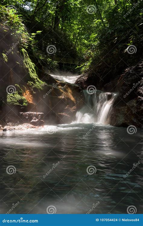 Hot Water Of The Oyunumagawa River Flowing From The Oyunuma Pond Through Hell Valley Jigokudani