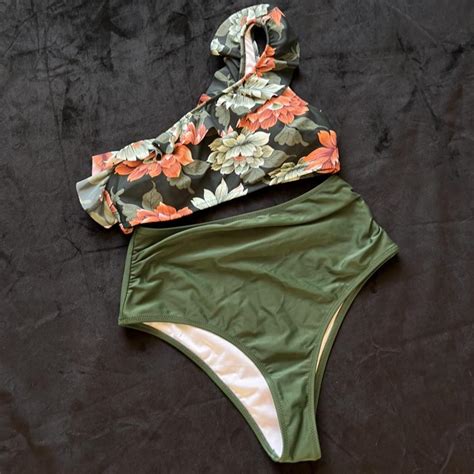 Gorgeous One Shoulder Floral Bikini Super Cute And Depop