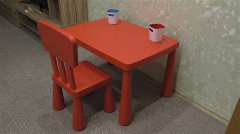 IKEA MAMMUT Стол и стул детский из ИКЕИ. - YouTube