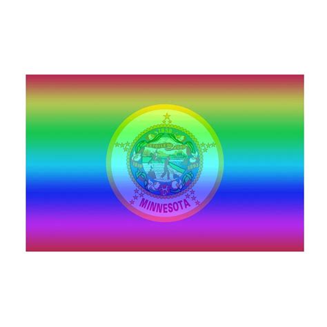 Minnesota Gay Pride Rainbow State Flag Full Color Decal For Macbook Laptop Or Other Device Many