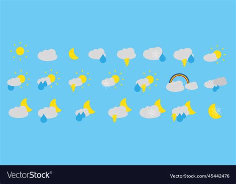 Colorful weather icons Royalty Free Vector Image