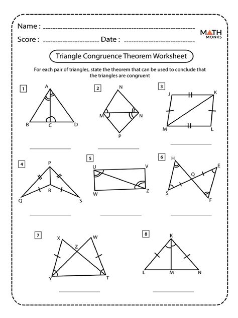 Triangle-Congruence-Theorems-Worksheet | PDF