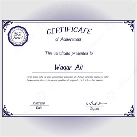 Certificate Design Award Border Simple Word Template And Google Docs ...