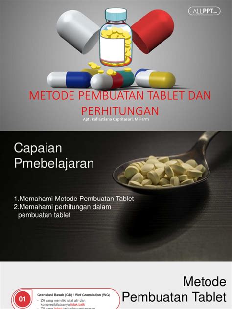 mg    metode pembuatan tablet  perhitungan