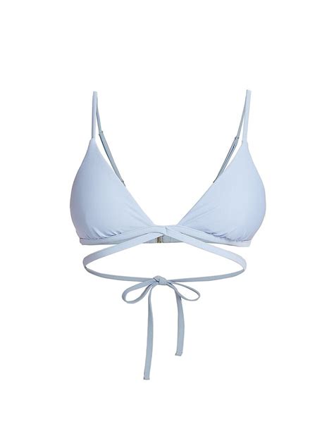 Simkhai Harlen Strappy Triangle Bikini Top Marina Blue Editorialist