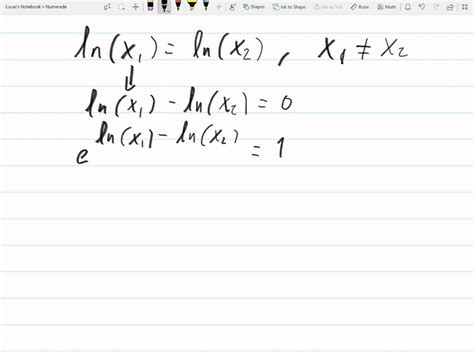 SOLVED Prove That The Natural Logarithmic Function Is One To One