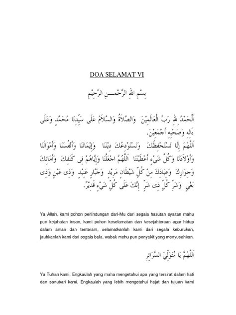 Doa Selamat Untuk Majlis Pdf