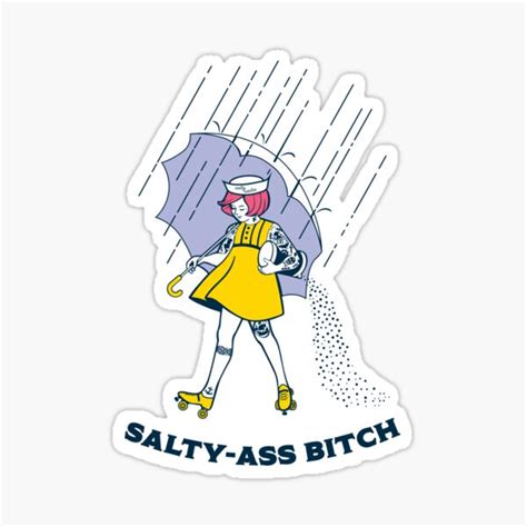 Salty Ass Bitch Morton Salt Vintage Roller Derby Girl Sticker For Sale By GertINK Redbubble