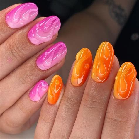 ⚡sugamama Nail Artist⚡strasbourg On Instagram 💗🔸pinks And Oranges🔸💗